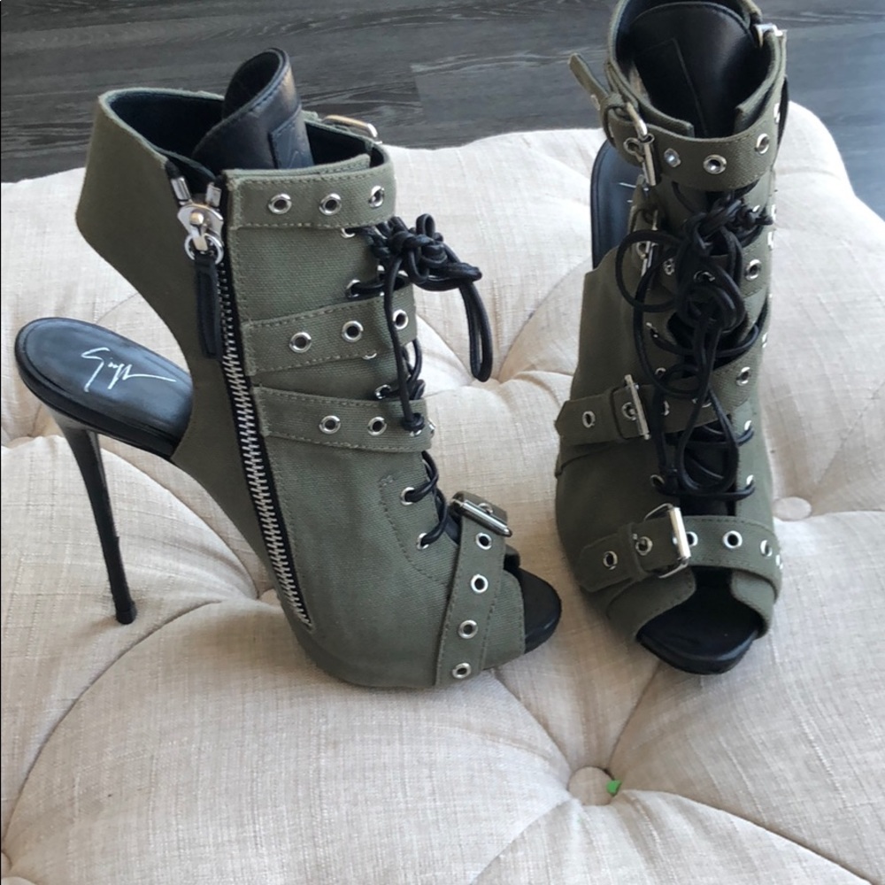 Giuseppe Zanotti Army Green Militare Boots